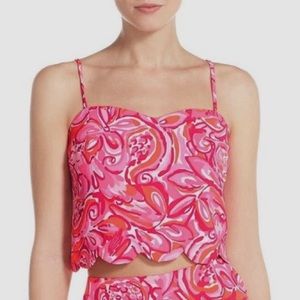 Lilly Pulitzer Ivy Crop Top in Pink Pout Mango Salsa
